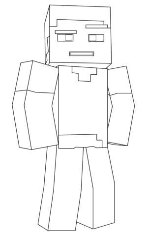 Minecraft Steve Coloring Page